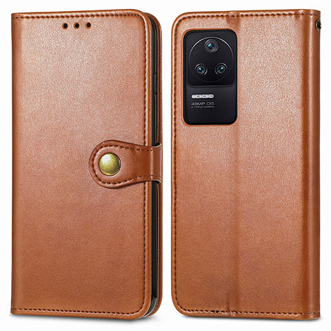 Coque Portefeuille Livre Cuir Etui Clapet S05D pour Xiaomi Redmi K40S 5G Marron