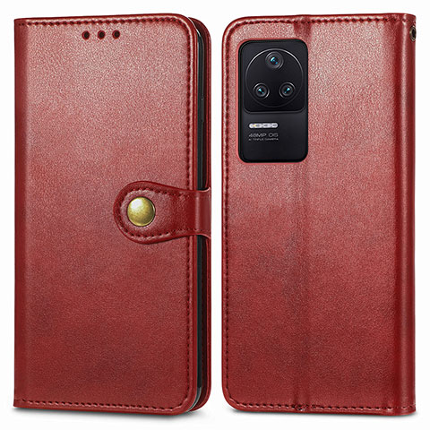 Coque Portefeuille Livre Cuir Etui Clapet S05D pour Xiaomi Redmi K40S 5G Rouge