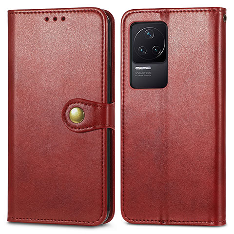 Coque Portefeuille Livre Cuir Etui Clapet S05D pour Xiaomi Redmi K50 5G Rouge