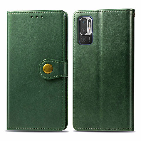 Coque Portefeuille Livre Cuir Etui Clapet S05D pour Xiaomi Redmi Note 10 5G Vert