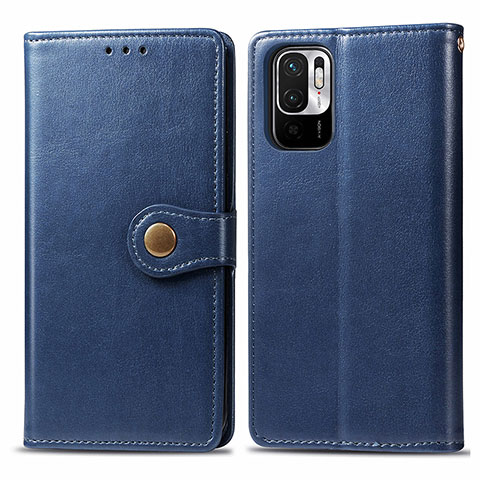 Coque Portefeuille Livre Cuir Etui Clapet S05D pour Xiaomi Redmi Note 10 JE 5G Bleu