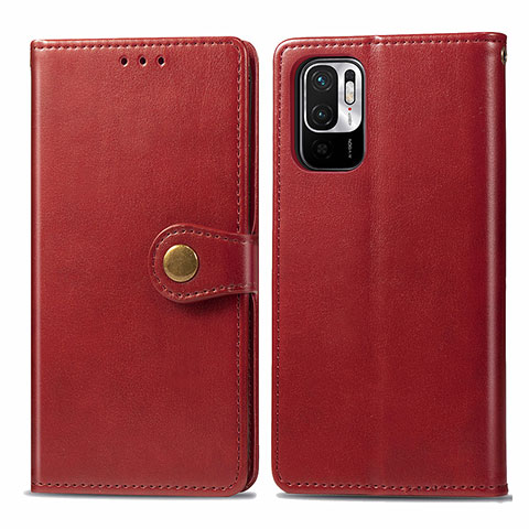 Coque Portefeuille Livre Cuir Etui Clapet S05D pour Xiaomi Redmi Note 10 JE 5G Rouge