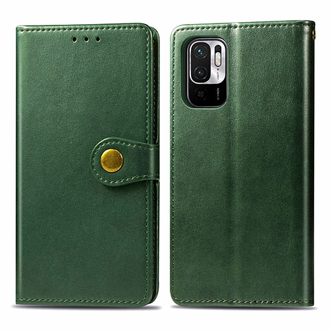 Coque Portefeuille Livre Cuir Etui Clapet S05D pour Xiaomi Redmi Note 10 JE 5G Vert