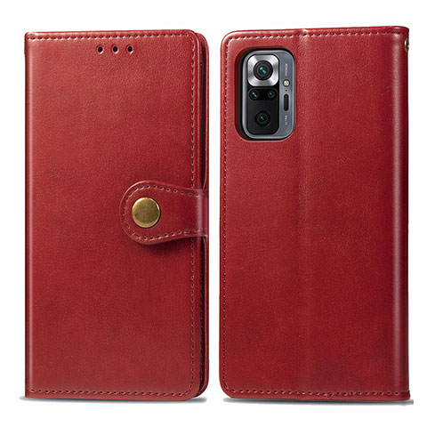 Coque Portefeuille Livre Cuir Etui Clapet S05D pour Xiaomi Redmi Note 10 Pro 4G Rouge