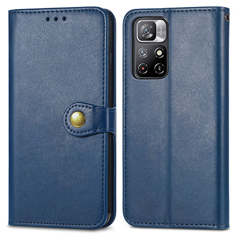 Coque Portefeuille Livre Cuir Etui Clapet S05D pour Xiaomi Redmi Note 11 5G Bleu