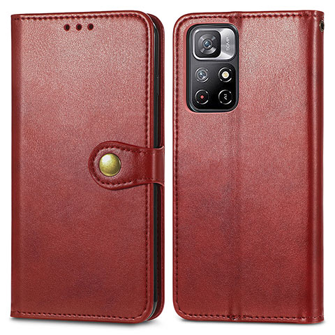 Coque Portefeuille Livre Cuir Etui Clapet S05D pour Xiaomi Redmi Note 11 5G Rouge