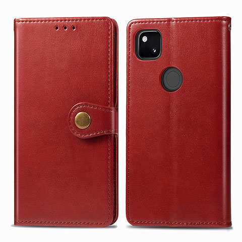 Coque Portefeuille Livre Cuir Etui Clapet S06D pour Google Pixel 4a Rouge