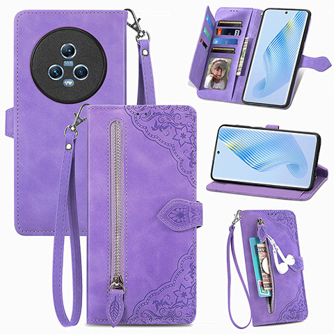 Coque Portefeuille Livre Cuir Etui Clapet S06D pour Huawei Honor Magic5 5G Violet