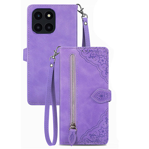 Coque Portefeuille Livre Cuir Etui Clapet S06D pour Huawei Honor X8b Violet