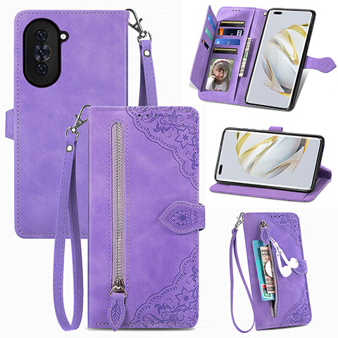 Coque Portefeuille Livre Cuir Etui Clapet S06D pour Huawei Nova 10 Pro Violet