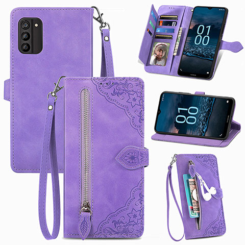 Coque Portefeuille Livre Cuir Etui Clapet S06D pour Nokia G100 Rose