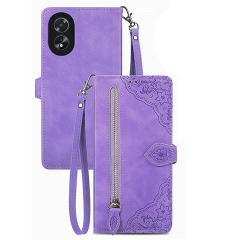 Coque Portefeuille Livre Cuir Etui Clapet S06D pour Oppo A38 Violet