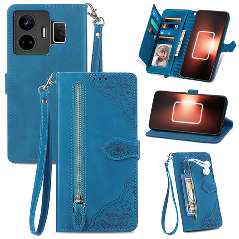 Coque Portefeuille Livre Cuir Etui Clapet S06D pour Realme GT Neo5 5G Bleu