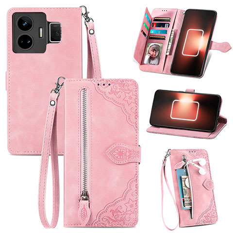 Coque Portefeuille Livre Cuir Etui Clapet S06D pour Realme GT Neo5 5G Rose