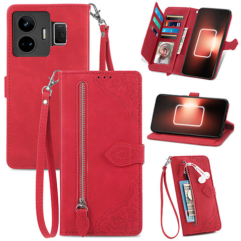 Coque Portefeuille Livre Cuir Etui Clapet S06D pour Realme GT Neo5 5G Rouge