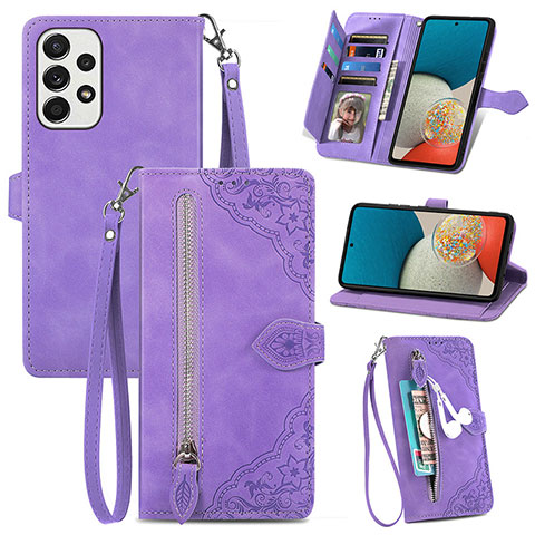 Coque Portefeuille Livre Cuir Etui Clapet S06D pour Samsung Galaxy A53 5G Violet