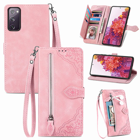 Coque Portefeuille Livre Cuir Etui Clapet S06D pour Samsung Galaxy S20 FE (2022) 5G Rose