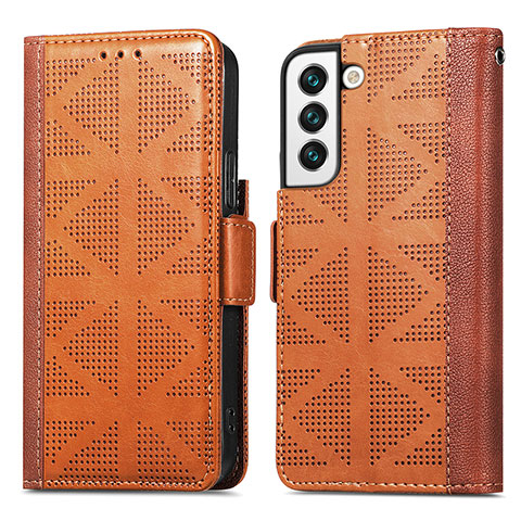 Coque Portefeuille Livre Cuir Etui Clapet S06D pour Samsung Galaxy S23 Plus 5G Marron