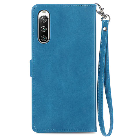 Coque Portefeuille Livre Cuir Etui Clapet S06D pour Sony Xperia 10 IV Bleu