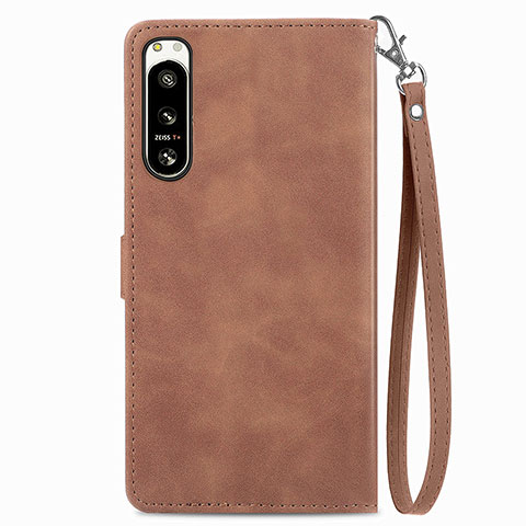 Coque Portefeuille Livre Cuir Etui Clapet S06D pour Sony Xperia 5 IV Marron