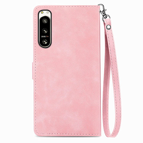 Coque Portefeuille Livre Cuir Etui Clapet S06D pour Sony Xperia 5 IV Rose