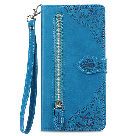 Coque Portefeuille Livre Cuir Etui Clapet S06D pour Vivo iQOO 9T 5G Bleu