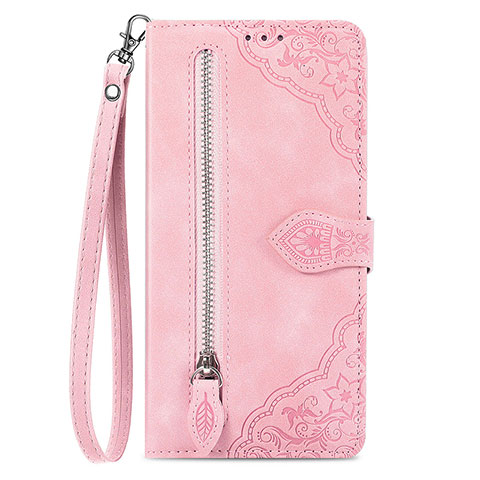 Coque Portefeuille Livre Cuir Etui Clapet S06D pour Vivo iQOO Z6 Lite 5G Rose