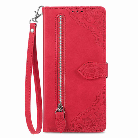 Coque Portefeuille Livre Cuir Etui Clapet S06D pour Vivo Y02S Rouge