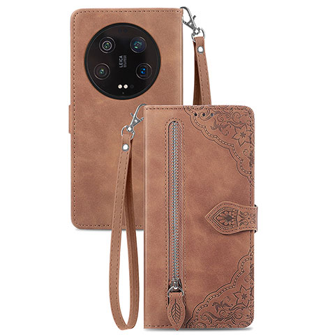 Coque Portefeuille Livre Cuir Etui Clapet S06D pour Xiaomi Mi 13 Ultra 5G Marron