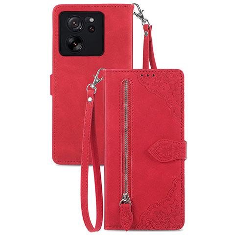 Coque Portefeuille Livre Cuir Etui Clapet S06D pour Xiaomi Mi 13T 5G Rouge