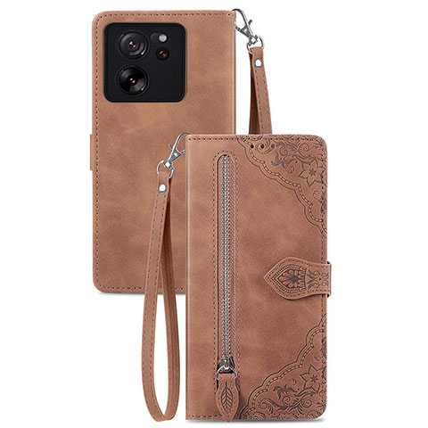 Coque Portefeuille Livre Cuir Etui Clapet S06D pour Xiaomi Mi 13T Pro 5G Marron