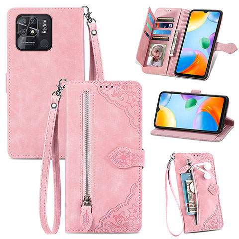 Coque Portefeuille Livre Cuir Etui Clapet S06D pour Xiaomi Redmi 10C 4G Rose