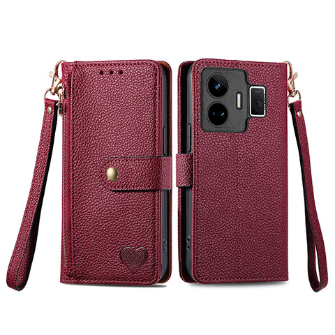 Coque Portefeuille Livre Cuir Etui Clapet S07D pour Realme GT Neo5 5G Rouge