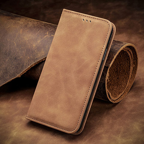 Coque Portefeuille Livre Cuir Etui Clapet S07D pour Samsung Galaxy S21 Plus 5G Marron