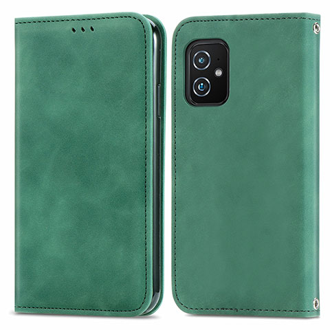 Coque Portefeuille Livre Cuir Etui Clapet S08D pour Asus ZenFone 8 Mini Vert