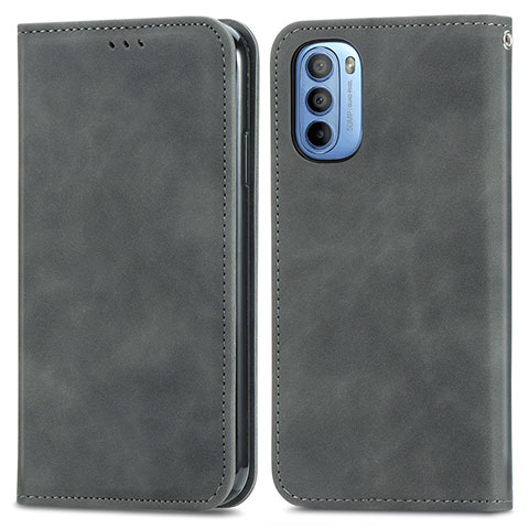 Coque Portefeuille Livre Cuir Etui Clapet S08D pour Motorola Moto G41 Gris