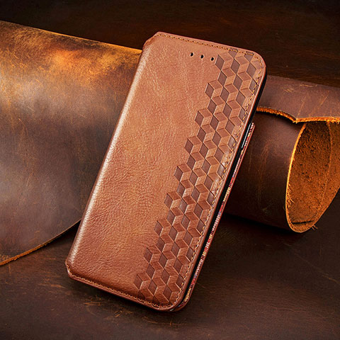 Coque Portefeuille Livre Cuir Etui Clapet S08D pour Samsung Galaxy S21 Plus 5G Marron