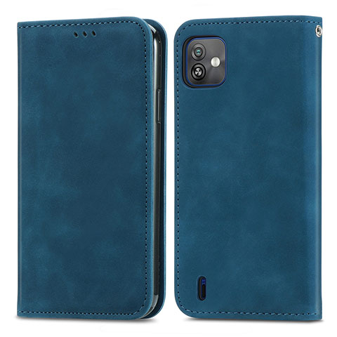 Coque Portefeuille Livre Cuir Etui Clapet S08D pour Wiko Y82 Bleu