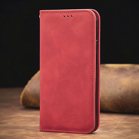 Coque Portefeuille Livre Cuir Etui Clapet S08D pour Xiaomi Redmi Note 10 Pro 4G Rouge