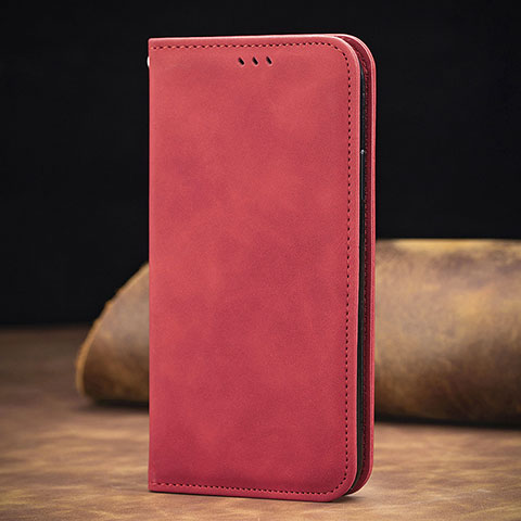 Coque Portefeuille Livre Cuir Etui Clapet S08D pour Xiaomi Redmi Note 10T 5G Rouge