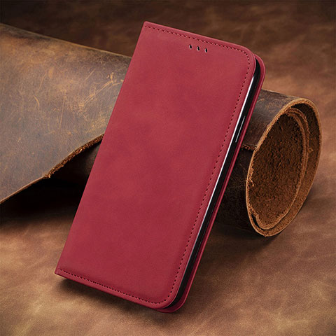 Coque Portefeuille Livre Cuir Etui Clapet S08D pour Xiaomi Redmi Note 12T Pro 5G Rouge