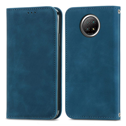 Coque Portefeuille Livre Cuir Etui Clapet S08D pour Xiaomi Redmi Note 9 5G Bleu