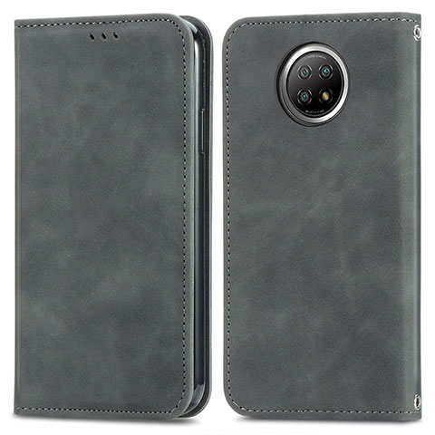 Coque Portefeuille Livre Cuir Etui Clapet S08D pour Xiaomi Redmi Note 9 5G Gris