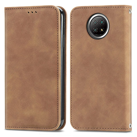 Coque Portefeuille Livre Cuir Etui Clapet S08D pour Xiaomi Redmi Note 9T 5G Marron