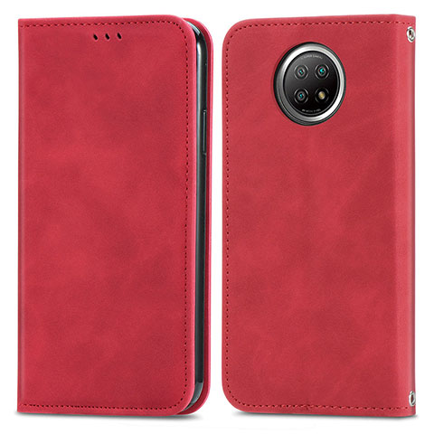 Coque Portefeuille Livre Cuir Etui Clapet S08D pour Xiaomi Redmi Note 9T 5G Rouge