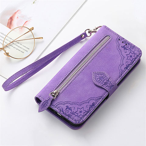 Coque Portefeuille Livre Cuir Etui Clapet S09D pour Huawei Enjoy 50 Pro Violet