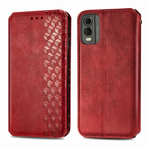 Coque Portefeuille Livre Cuir Etui Clapet S09D pour Nokia C210 Rouge