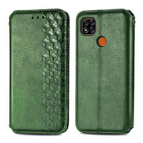 Coque Portefeuille Livre Cuir Etui Clapet S09D pour Xiaomi POCO C3 Vert