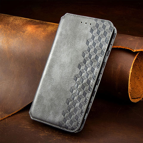 Coque Portefeuille Livre Cuir Etui Clapet S09D pour Xiaomi Redmi A1 Gris