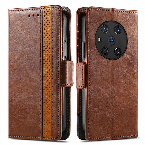 Coque Portefeuille Livre Cuir Etui Clapet S10D pour Huawei Honor Magic3 5G Marron